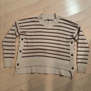 Madewell Cream and Navy Striped Sweater